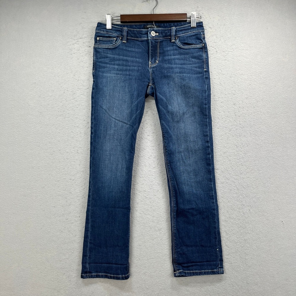 White House Black Market Jeans Women 2 Blue Slim Low Rise Denim Crop Casua WHBMl